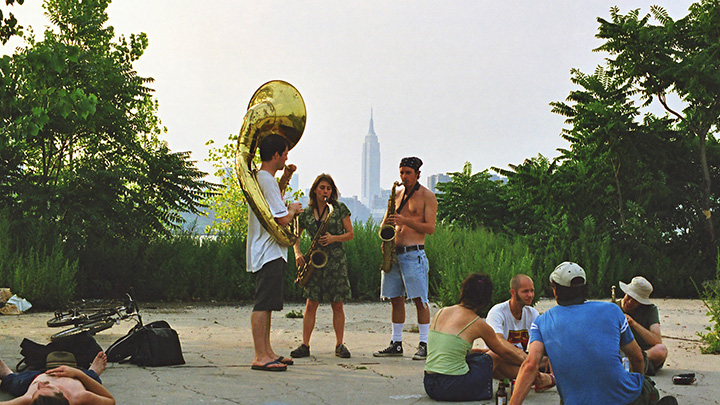 The Hungry March Band practiced on most Sundays, 2001